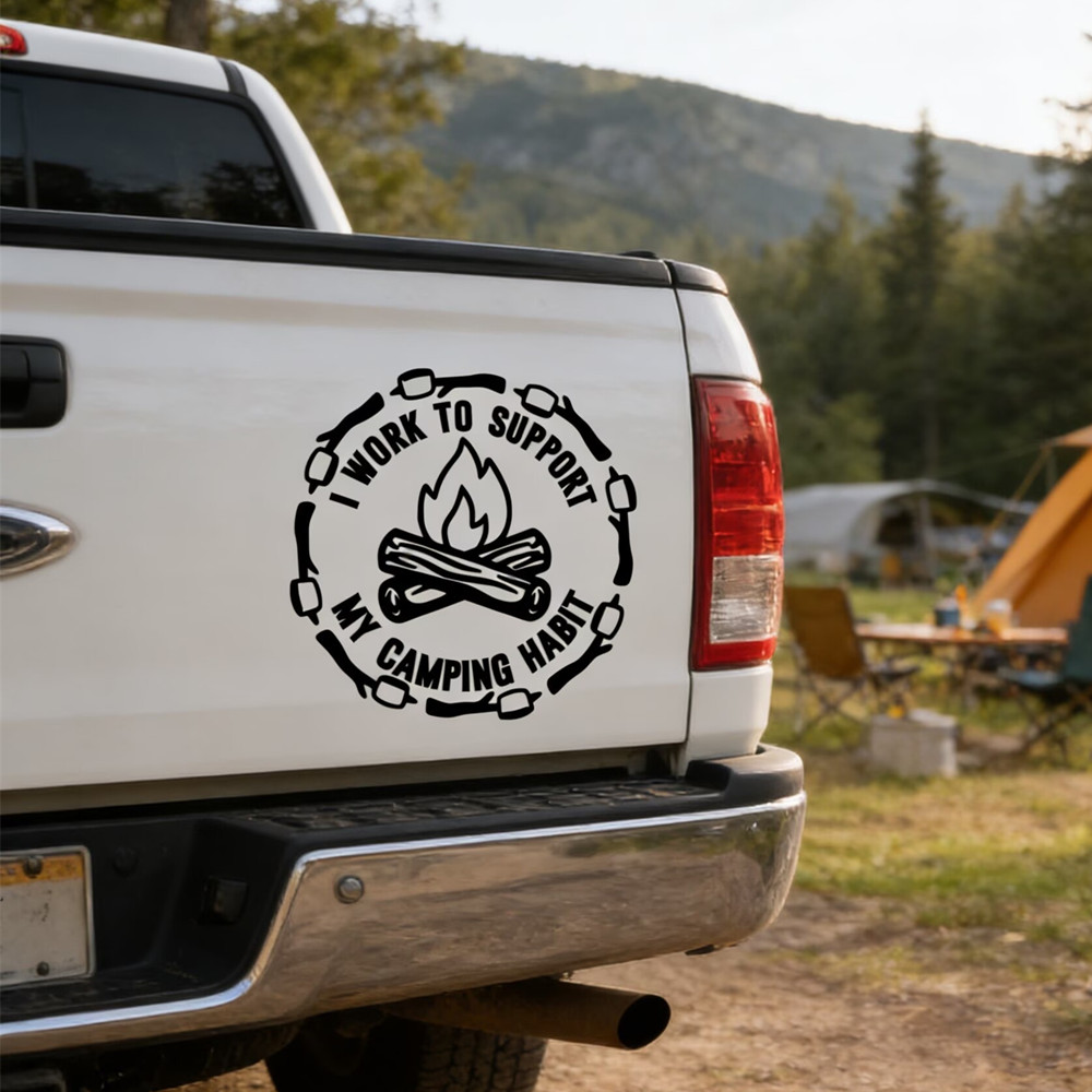 Outdoor Adventure Quotes - Lustiger Camping-Zitat-Autoaufkleber, wasserfest, graviertes Vinyl-Aufkleber, Aufkleber