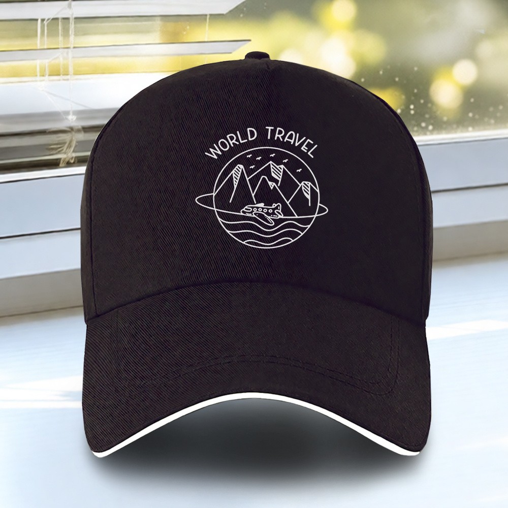 Outdoor Adventure World - World Travel Mountains Grafik-Baseballkappe, Unisex, Polyester,