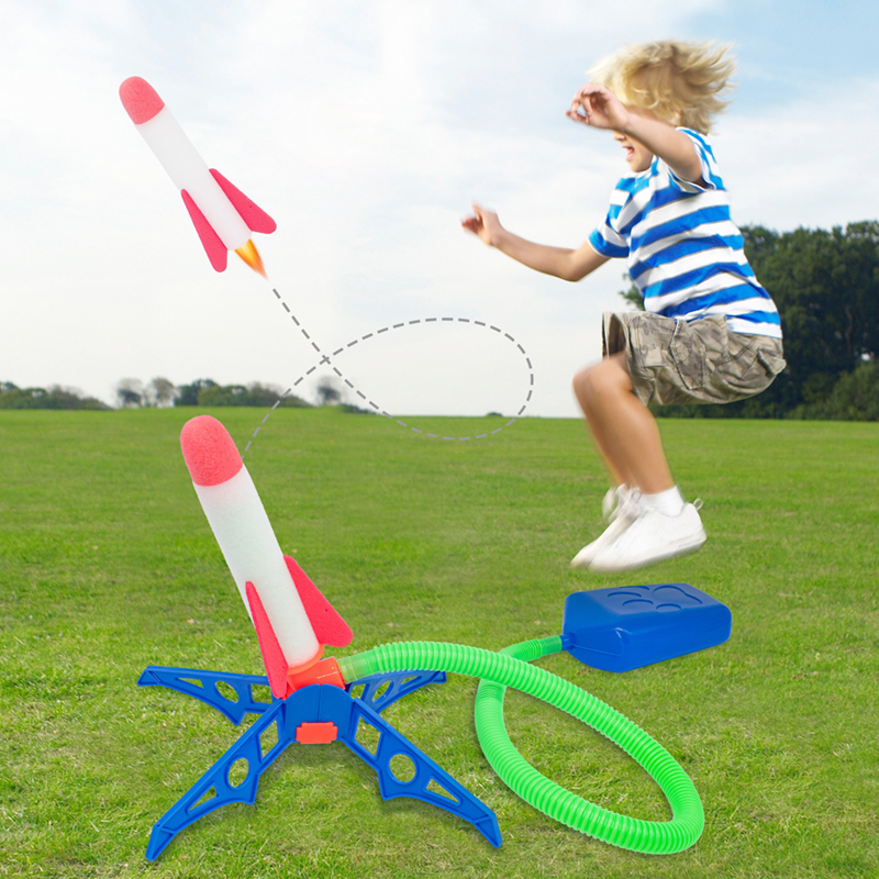 Outdoor Adventure Games - Kinder Fuß pedal Luftpumpe Raketenwerfer Spielzeug