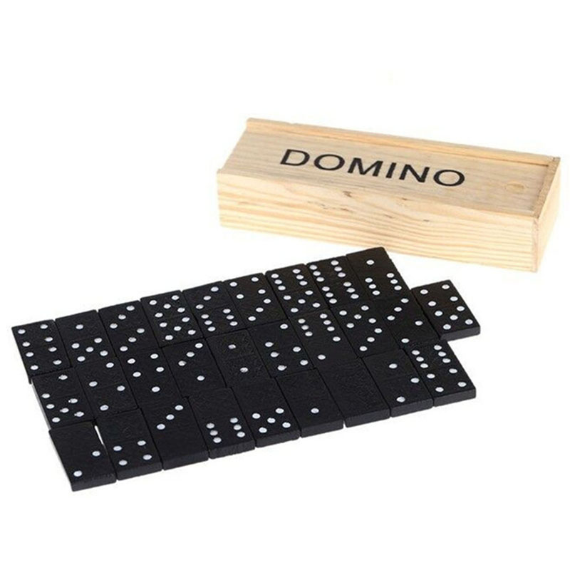 Outdoor Adventure Games - 28-teiliges Set Holz-Domino Brettspiele Tischspiel Domino-Spielzeug