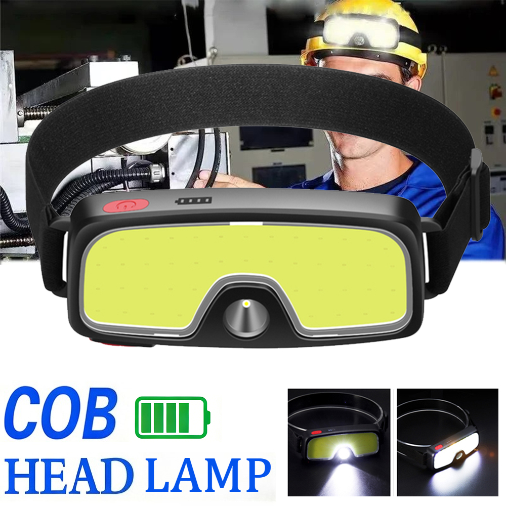 Headlamp Waterproof Rechargeable - Leistungsstarke COB-Stirnlampe, Typ C/USB, wiederaufladbare Stirnlampe,