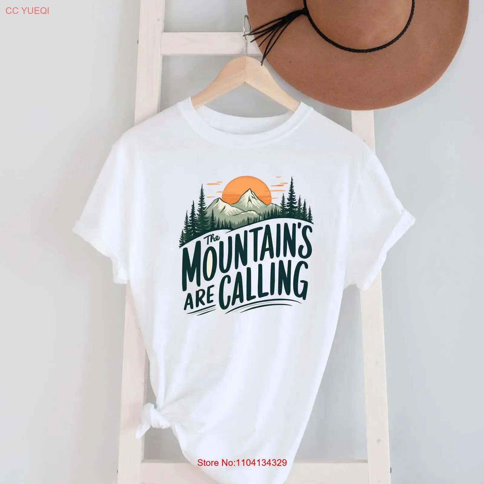 Outdoor Adventure Quotes - Die Berge rufen: Landschafts-T-Shirt mit motivierendem