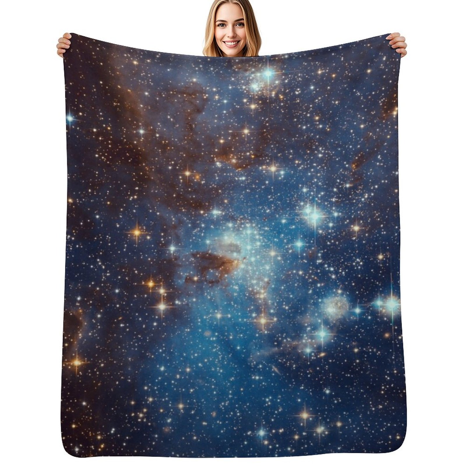 Blaue Nebula-Sternen-Weltraum- – Space Blanket Heavy Bewertung und Preis