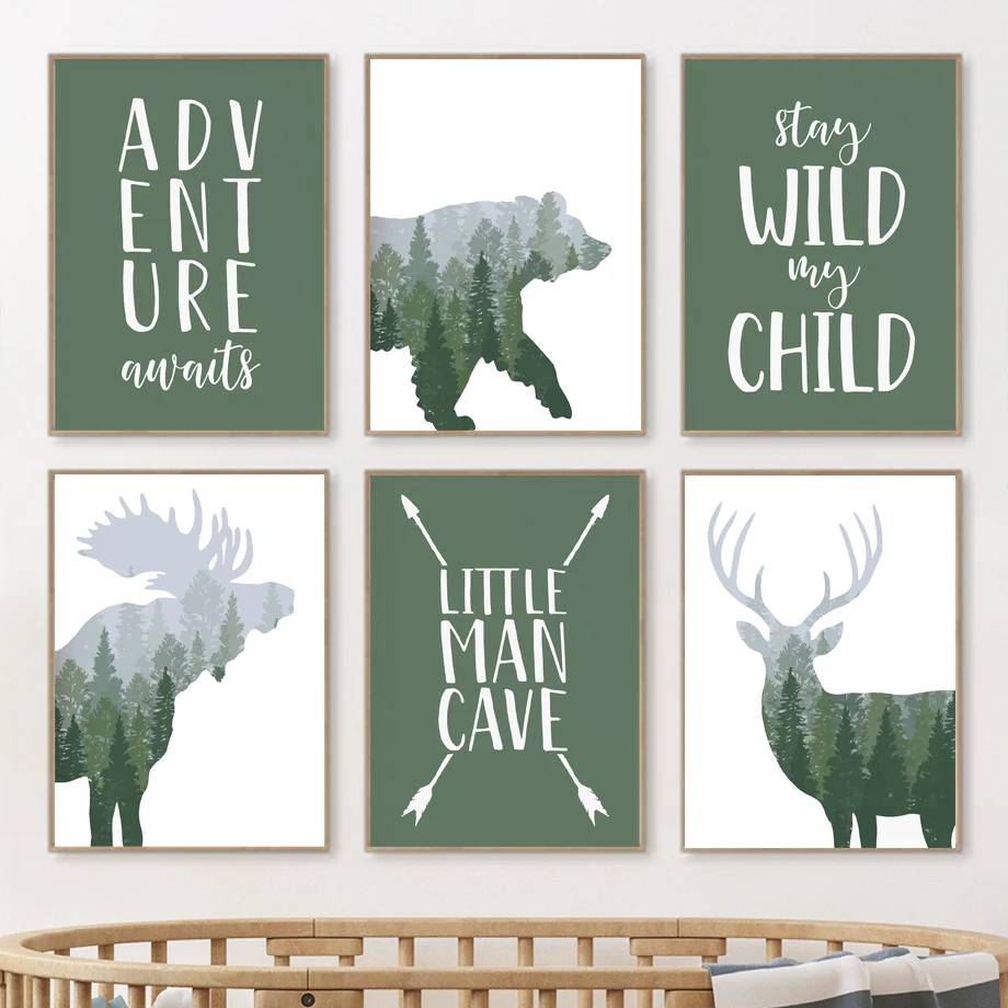 Wandkunst-Leinwand mit grünem  – Outdoor Adventure Quotes Bewertung und Preis